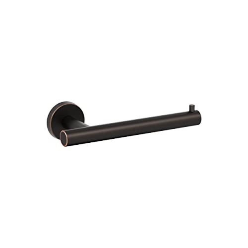 Image of Amerock Arrondi 7-1 /4 inch Oil-Rubbed Bronze Single Post Toilet Paper Holder | Decorative bathroom hardware in durable Stainless Steel construction; mounting hardware included for easy installation
