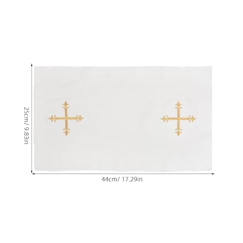 Paño purificador de altar en algodón y lino para comunión católica, 43x25 cm 3