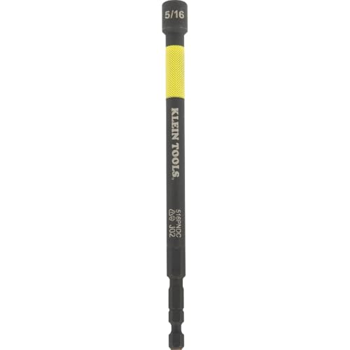 Klein Tools 516PNDC 5/16-Inch Magnetic Color-Coded Power Nut Setter SAE Impact-Rated Hex Nut Driver with 5-Inch Extended Reach Shaft