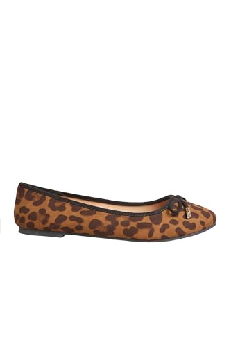 Long Tall Sally - LTS Leopard Print Ballerina Pumps in Standard D Fit - Women's Brown