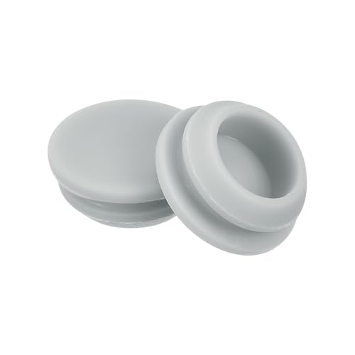 Image of MECCANIXITY 16pcs Silicone Snap in Locking Hole Plugs,13mm /0.5 Inch Mounting Diameter Narrow Groove Width 2mm Panel Seal Cover Round for Kitchen Bulkheads Waterproof Sealing Plugs Grey