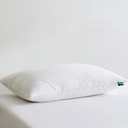 Three Geese White Goose Feather Down Pillows King Size Set of 1-100% Cotton, Medium Firm,Soft...