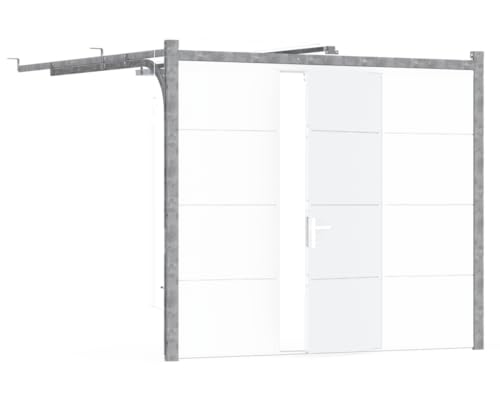 GM Portes - Porte de garage WICKET Sectionnelle | Avec portilon intégré | Prémontée |Motorisée | Moteur: Life - Inclus | 200cm X 240cm | Blanc - Finition lisse...