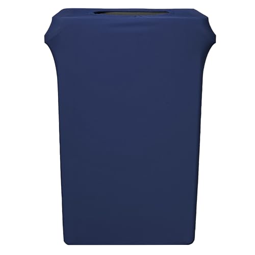Image of YOUR CHAIR COVERS - 23 Gallon Spandex Slim Jim Narrow Trash Can Cover - Navy Blue (Cover ONLY, Trash CAN NOT Included)