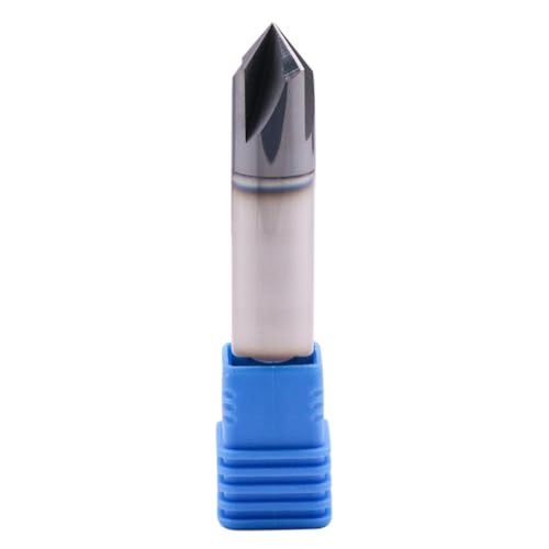 Image of 1 /2 inch 4 Flute 90 Double End Solid Carbide Chamfer End Mill - AlTiN Coated | 90 Chamfer Angle, V Groove Router, 1 /2 inch Shank 3 inch OAL For Milling Wood, Alloy Steel, Carbon Steel, Cast Iron, Copper