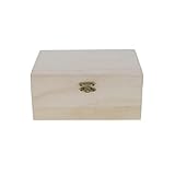 Joyero de madera lisa sin pintar sin acabar, regalo de recuerdo, manualidades, almacenamiento y decoración
