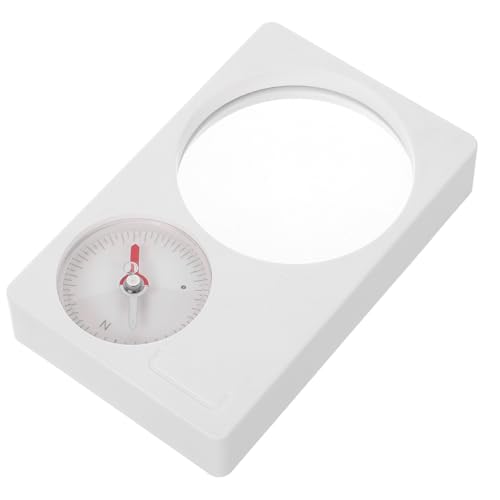 Brújula 2 en 1 con lupa blanca para camping y senderismo miniatura 1