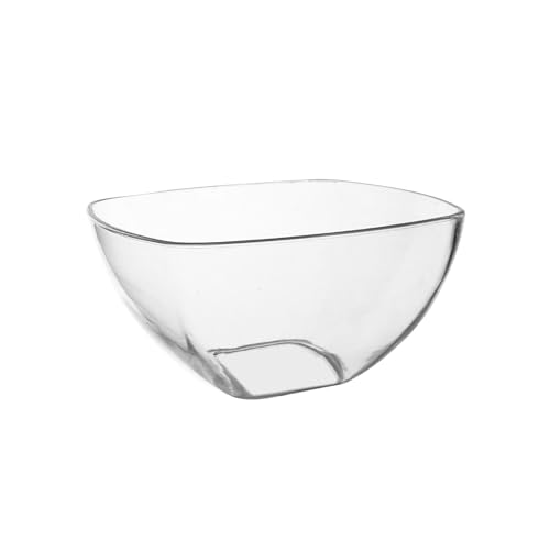 HouseVibe Ensaladera Acrílica Transparente Tazón para Dulces Frutero Contenedor Buffet Palomitas Snacks Bodas Cenas- 23.7 cm x 12 cm