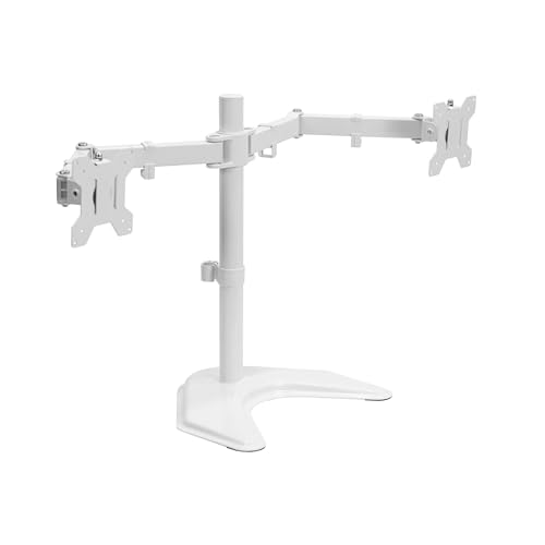 Soporte de monitor doble para teletrabajo eficiente en escritorios modernos con pantallas grandes