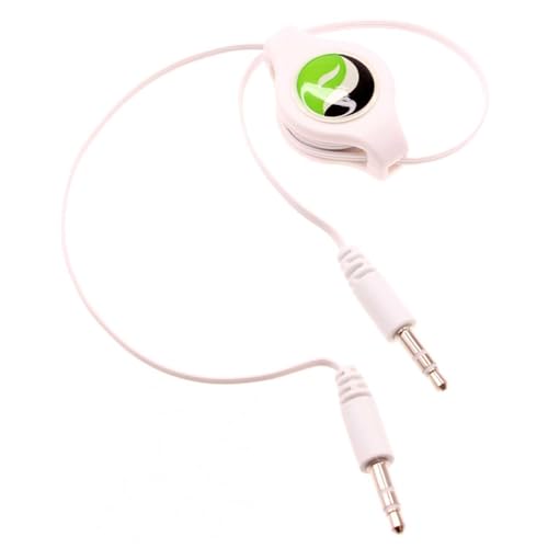 Cable Auxiliar Retráctil 3.5mm Blanco miniatura 1