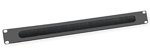 19 inch Cable Guide 1 HE with Brush Seal, RAL 9005 Black.