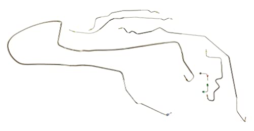 Complete Prebent Brake Line Kit In Stainless Steel Compatible with 1968 Camaro With Aftermarket Disc Conversion Style Valve Mounted Next To Master Cylinder. Made in the USA