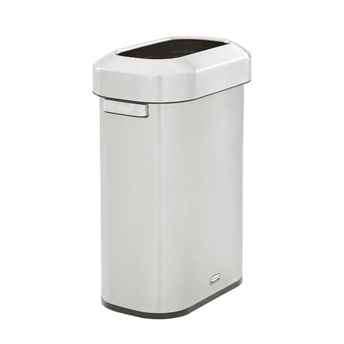 Image of Rubbermaid Commercial Products Refine Decorative Container, 15 Gallon, Slim Stainless Steel Trash Can, Indoor for Hotel Lobbies /Conference Rooms /Washroom
