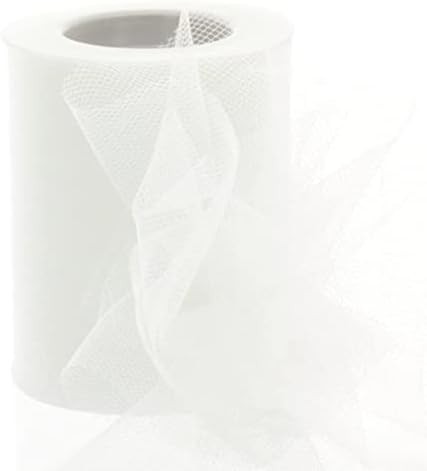 3" Premium Tulle Fabric Roll For Crafts, Wedding, Party Decorations, Gifts - White 25 Yard Spool