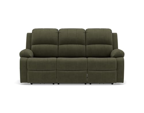 Bestmobilier - Armand - Canapé 3 Places Relax électrique en Velours côtelé, Vert