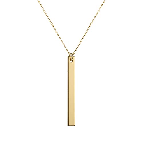 itianxi Gold Y Necklaces for Women,18K Gold Plated Bar Pendant Necklace,Dainty Long Lariat Chain Vertical Necklace for Women