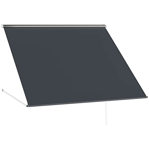 Outsunny Tenda da Sole Grigio Scuro 150x120 cm