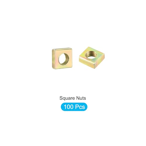 METALLIXITY Vierkantmuttern (M5x8x3mm) 100 Stück, Muttern aus Kohlenstoffstahl - für Möbelbau, mechanische Ausrüstung, Befestigungselemente
