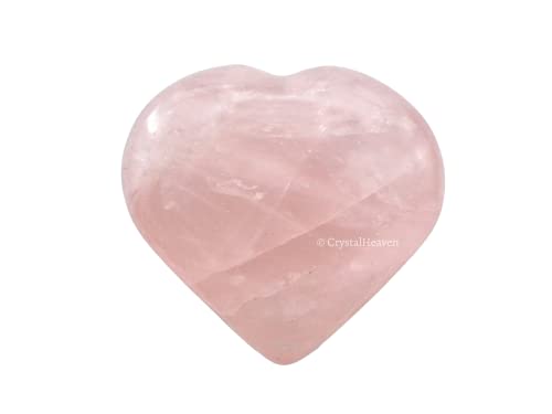 Image of Certified Rose Quartz Crystal Heart Palm Pebbles Stones For Stress Relief