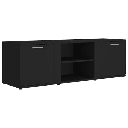 vidaXL Mueble de TV Madera contrachapada Negra 120x34x37 cm