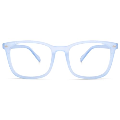 Image of Blue Light Blocking Computer Glasses for Men & Women, Square TR90 Lightweight Eyeglasses Frame, Anti Eye Strain UV Protection, Clear Lens for Gaming Office Reading