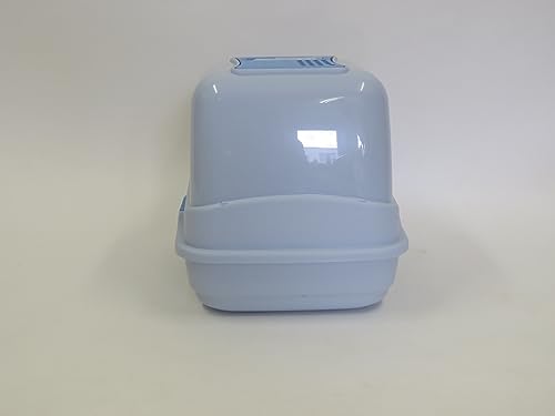 Extrahaltbar hygienisches Katzenklo Katzentoilette 50x40x40 cm | Ungiftiges Rohmaterial | Streuschaufel und Aktivkohlefilter | der Umwelt zuliebe | Blau komplett – Bild 5