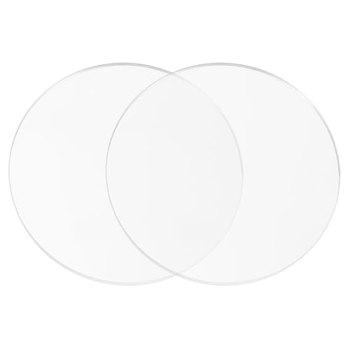 Image of PATIKIL 5.9 inch Acrylic Circles, 2Pcs 0.06 inch Thickness Round Acrylic Sheets Acrylic Circle Blanks Cake Disc Panel for Sign DIY Craft Project, Paintings, Picture Frame, Table Top, Clear