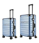 2-Piece Zipperless Luggage Set - 20 26 Inch Airline Approved Carry On 22x14x9 in Checked Suitcases 9H Scratch-Proof
