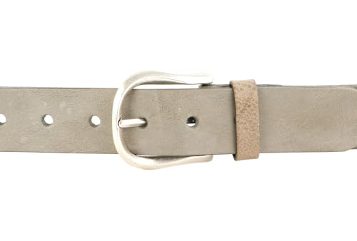 Ceinture full leather Vanzetti daim beige 35mm accessoire en cuir véritable W110