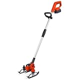 Sunydog Verstellbarer 21-V-Rasentrimmer mit Verlängerter Akkulaufzeit für Komfortable Kantenarbeiten Im Garten (Orange)