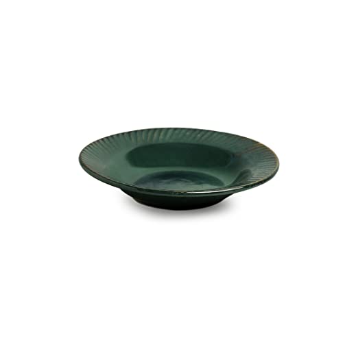 Image of ExclusiveLane Ceramic Quarter Plates Side Plates for Snacks Serving | 'Coral Reef' Hand Glazed Studio Pottery Ceramic Plates Pasta Plates Serving Plates (Set of 1, Dishwasher & Microwave Safe)
