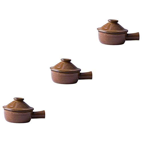 HANABASS 3 Piezas Y Loza De Barro Práctico Utensilio De Olla De Barro Para Banquetes Con Mango...