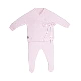 MINUTUS Conjunto Bebé Aire, Primera Puesta, Ropa Recién Nacido, Jersey y Polaina 100% Algodón, 2 Piezas (Rosa, 3-6 meses (62 a 68cm))