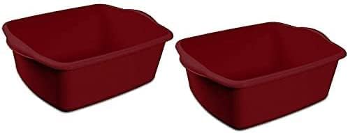 Sterlite - Lavabo multiusos de 12 cuartos de galón, 15 34 x 12 12 x 6 pulgadas, rojo (2)