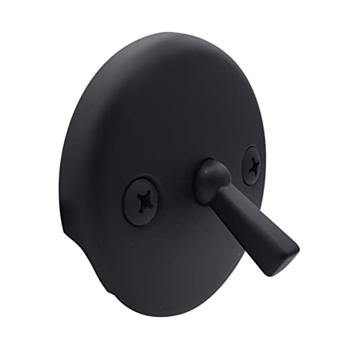 Westbrass R92-62 3-1/8" Trip Lever Tub Trim Set With 2-Hole Overflow Faceplate, Matte Black #TOP2