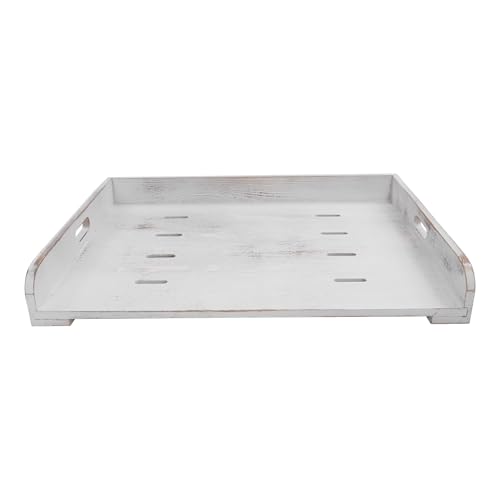 CzyuRachel Cubierta para vitrocerámica, madera de pino, 72 x 55 cm, placa de vitrocerámica con 8 disipadores de calor, cubierta para vitrocerámica, placa de inducción, color blanco envejecido