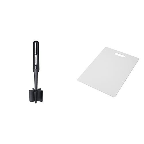 Farberware Professional Heat Resistant Nylon, Pack of 1, Black & 78892-10 Farberware Plastic Cutting Board, 11-inch by 14-inch, White