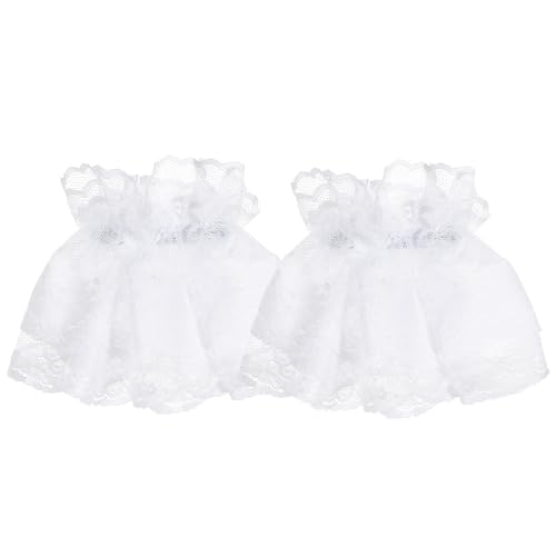 Lolita Lace Gloves Hand Sleeve Bracelet Tea Party Gloves Ruffled Wrist Cuff for Wedding Prom Costume Accessories