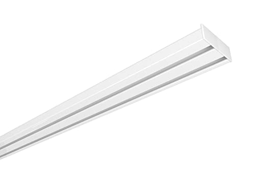 Home-Vision Gardinenschiene Vorhangschiene 1-läufig, 2-läufig oder 3-läufig (Serie X, 2-läufig, 200cm - nur Gardinenschiene) Aluminium, Inkl. Befestigungsmaterial, für Schiebevorhang