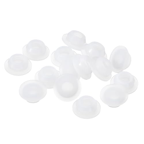 Image of uxcell 16 Pcs Silicone Plugs, Rubber Round Snap in Locking Hole Plugs for 10-10.5mm Hole, Hole Stoppers Waterproof Hole Plug for Metal Tube, Furniture End Caps Inserts, Clear