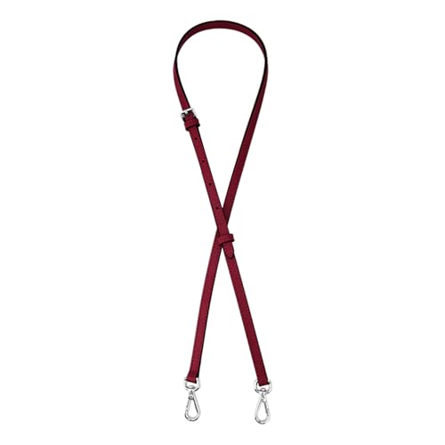 Image of Bag Leather Strap Replacement Adjustable Crossbody Shoulder Straps for XS MINI Pouch, No Damage Conversion Kits Accessories (MINI-Pomegranate Red-Silver)