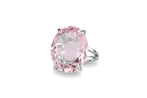 Bague quartz rose argent sterling : bijou pierres précieuses femme