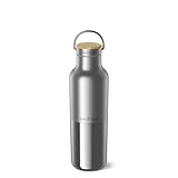 Klean Kanteen Rise Reflect Insulated Water Bottle - Reusable Water Bottle for Quick Hydration - Vacuum Insulation - Dishwasher-Safe - Bamboo Cap - Stainless Steel - 20 oz