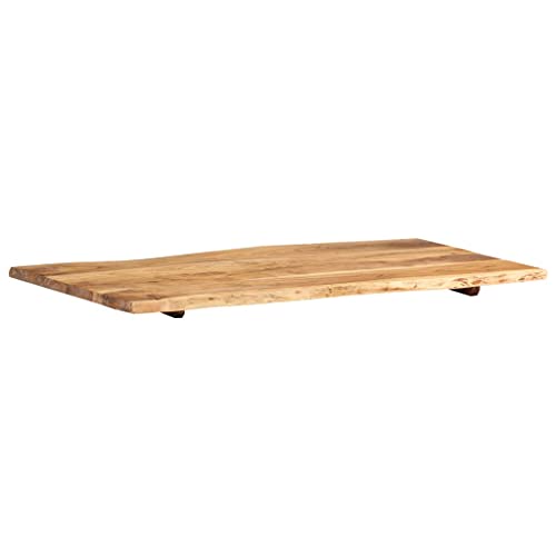 Tomostar Dessus de Table, Plateau de Table à Manger Remplacement Bois d'acacia Massif 100x(50-60) x2,5 cm – vue 7