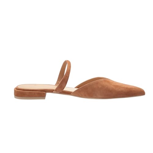 Image of Mesh Mules for Women Comfy Raffia Woven Strap Closed Pointed Toe Mule Flats Casual Slip on Dress Slides Flats