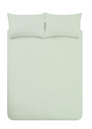Parure de lit vert clair 100% coton percale Bianca lit de 150 cm - 5