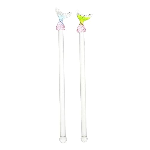 Cabilock 2pcs Stirring Sticks Elegant Beverage Rods for Juice Cocktails Reusable Swizzle Sticks with Unique Design for Home Party Use