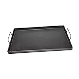 Bvdfgk Antihaftbeschichtete Grillplatte, Gusseisenpfanne mit Doppelgriffen, Stabil, Leicht zu Reinigen, Geeignet für Die Zubereitung von Familienmahlzeiten, 30x20cm