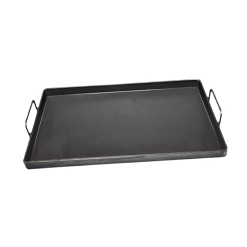 LOVIVER Plancha de Hierro, sartén, Accesorios de Utilidad, Reutilizable, fácil de Limpiar, Placa de Parrilla Plana, sartén para cocinar para Acampar, 40x30cm