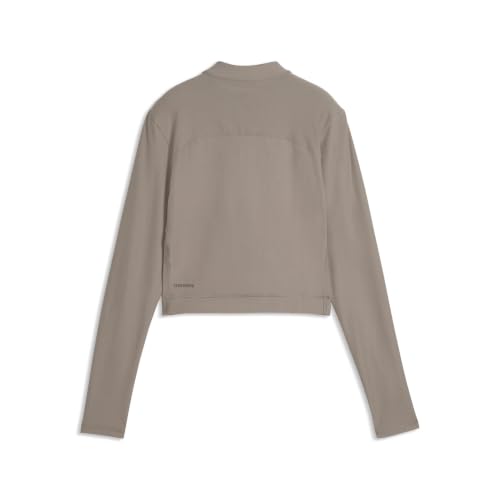 PUMA Haut à Manches Longues et 1/4 Zip CLOUDSPUN Femme XL, Mouse Gray Beige